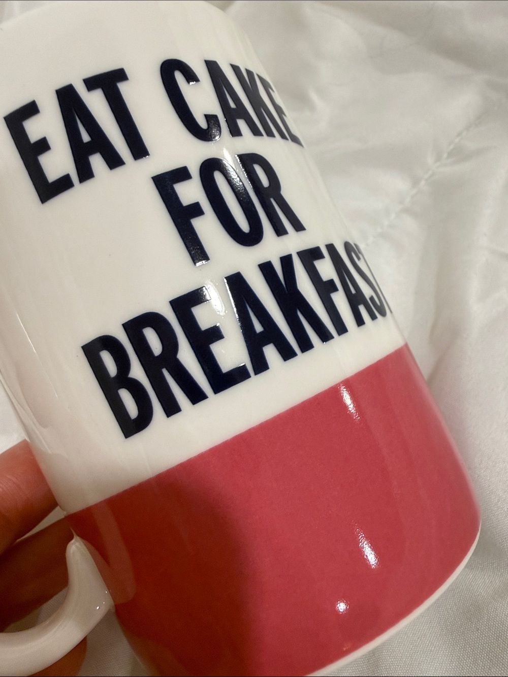 Kate Spade x Lenox 'Eat Cake For Breakfast' Ceramic Mug - Picture 3 of 7
